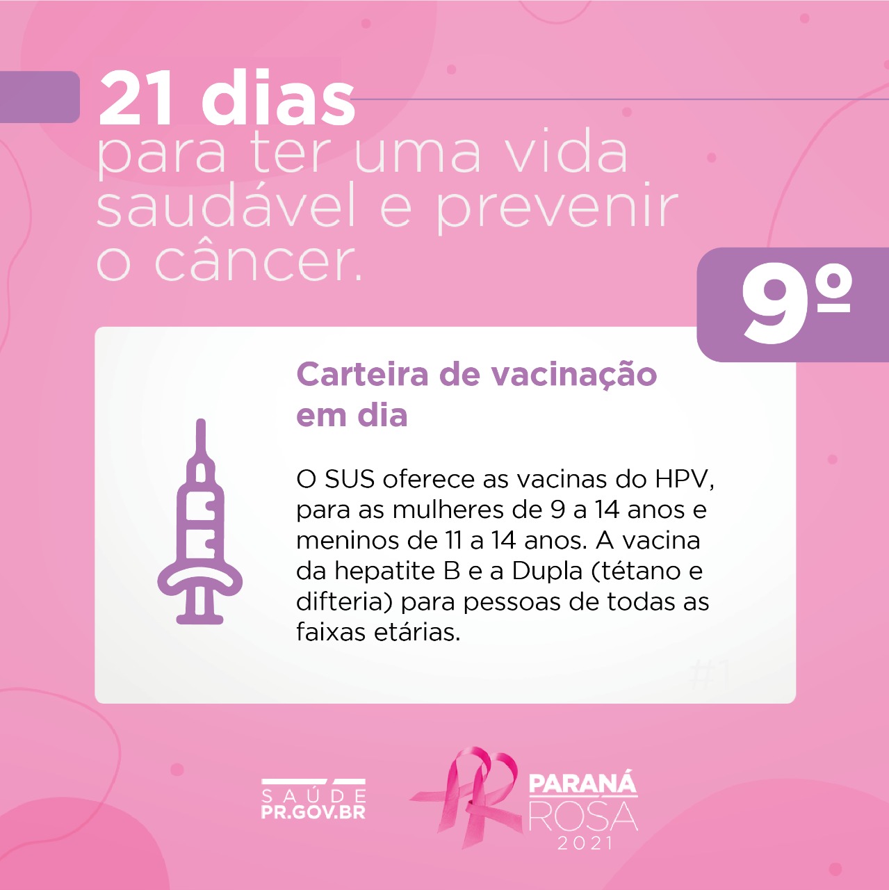 Desafio 21 dias - 9º - Carteira de vacinação em dia